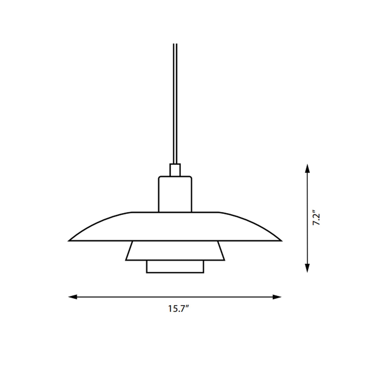 PH 4/3 Pendant Light - line drawing.