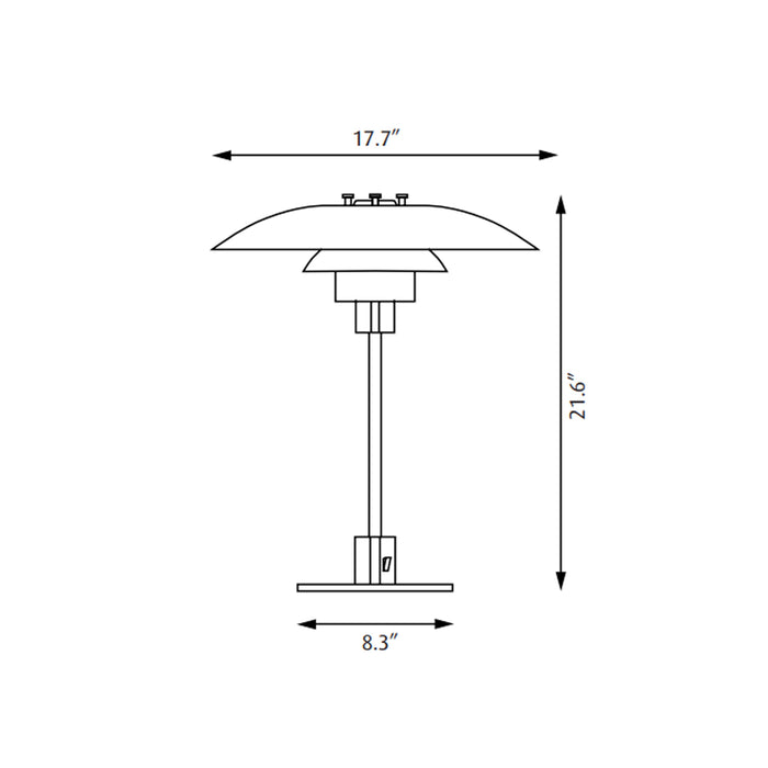 PH 4/3 Table Lamp - line drawing.