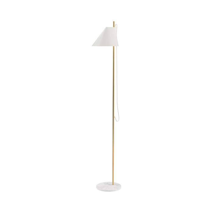 Yuh LED Floor Lamp in Brass/White.