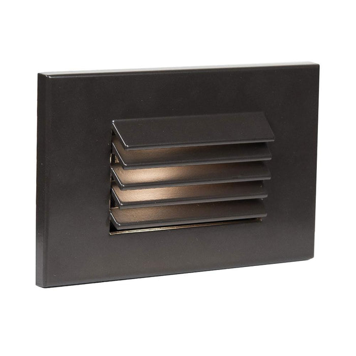 Louvered Rectangle LED Step and Wall Light in Bronze on Aluminum (Horizontal).