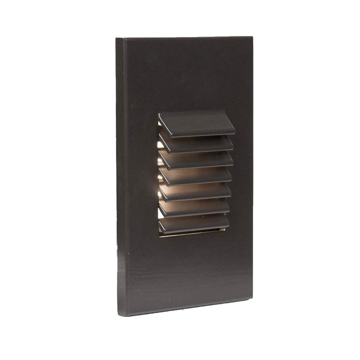 Louvered Rectangle LED Step and Wall Light in Bronze on Aluminum (Vertical).