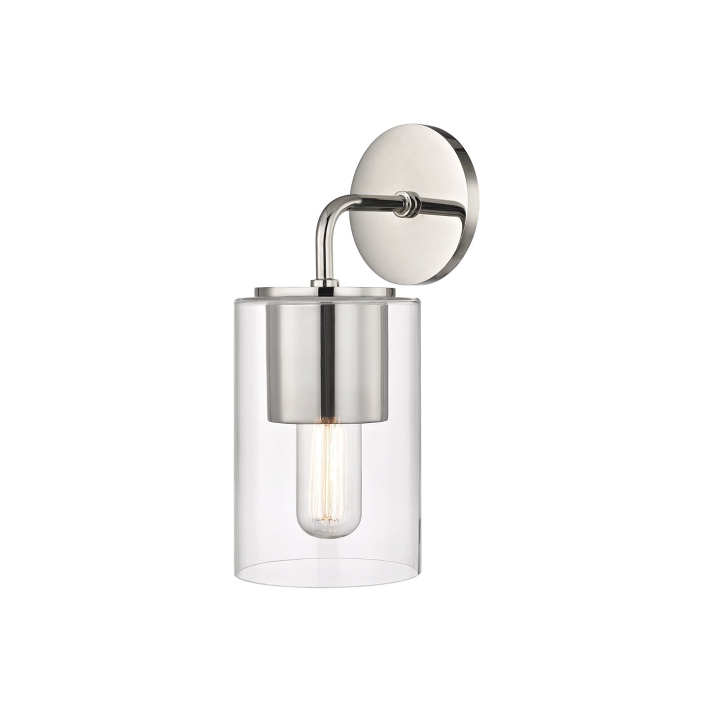 Lula Wall Light in Polished Nickel.