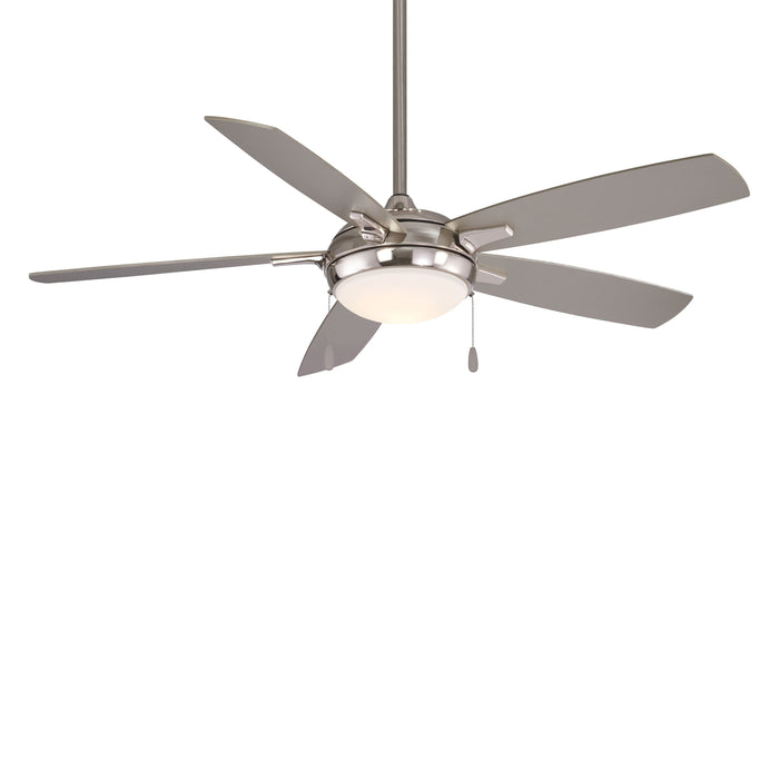 Lun-Aire LED Ceiling Fan in Brushed Nickel.