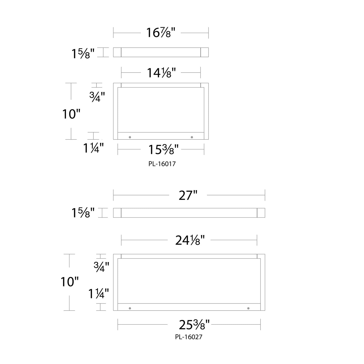 Lune LED Picture Light - line drawing.