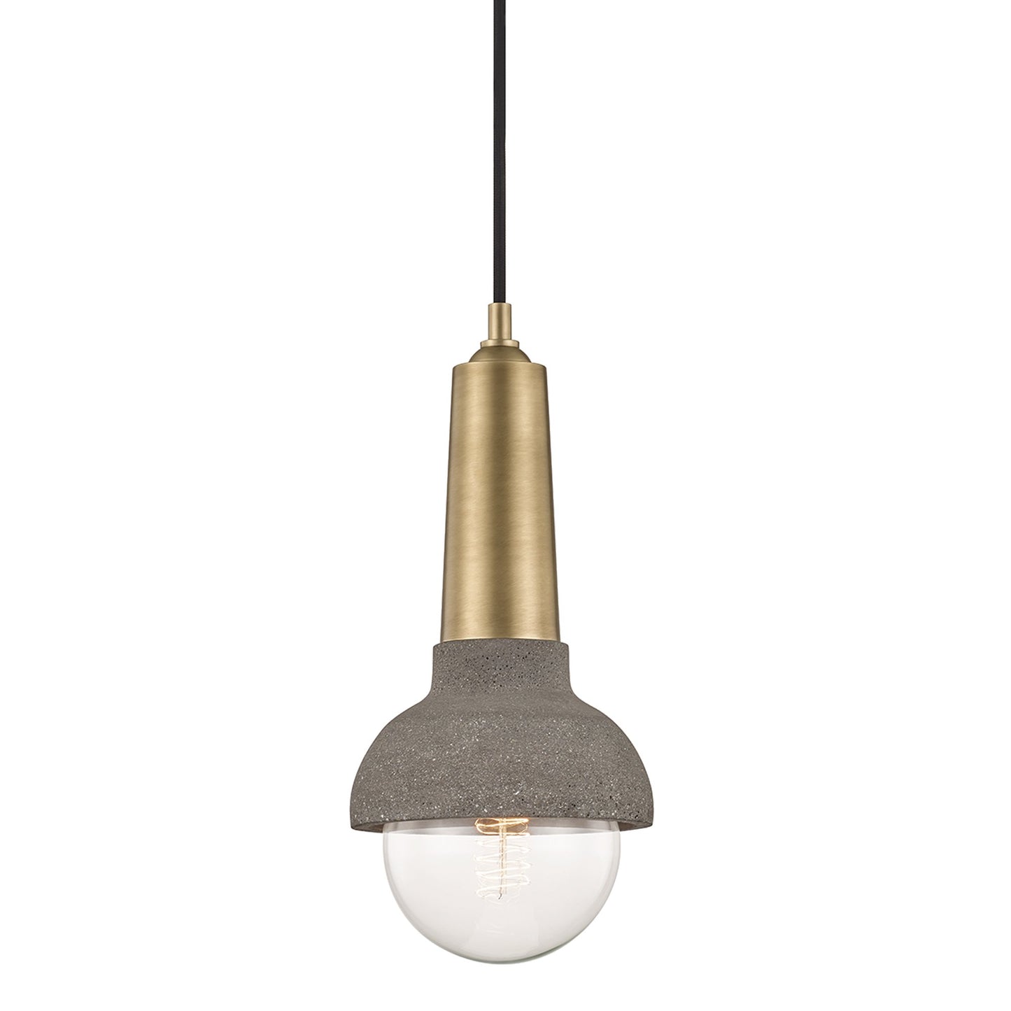 Macy Pendant Light in Aged Brass.