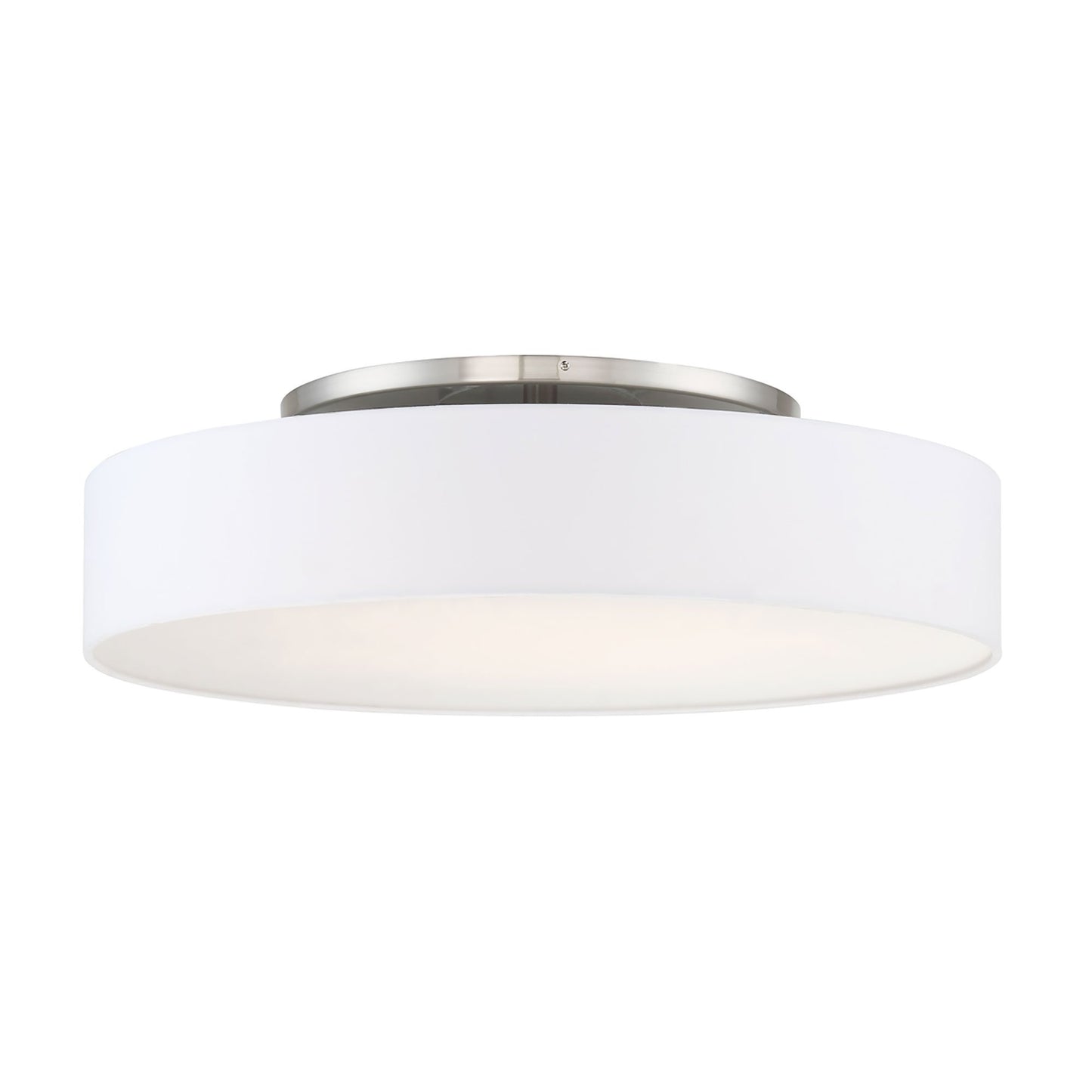 Manhattan LED Semi-Flush Mount Ceiling Light in Brushed Nickel (Large).