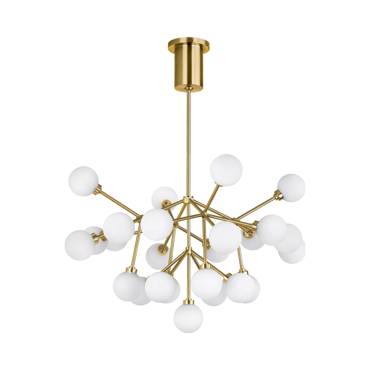 Mara LED Chandelier in Aged Brass.