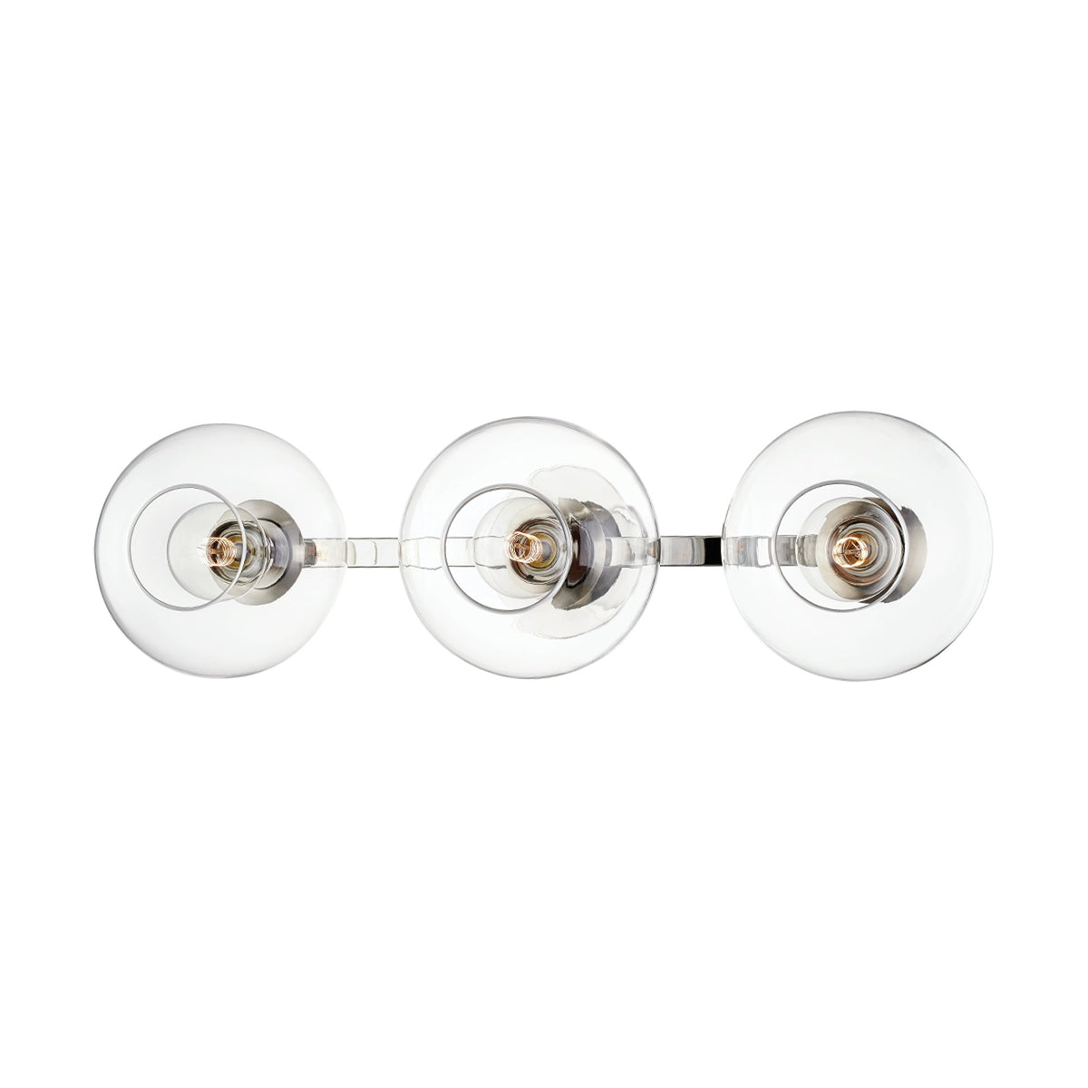 Margot 3-Light Wall Light in Polished Nickel.