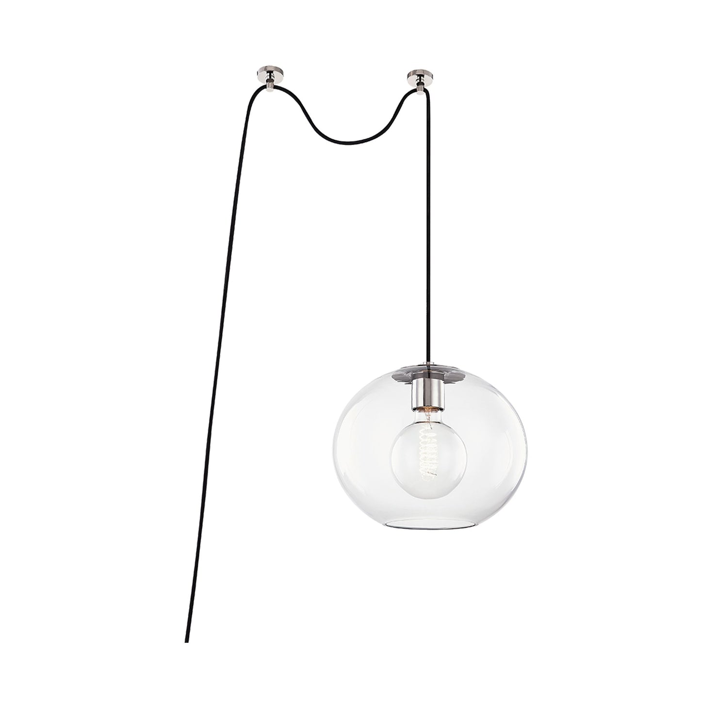 Margot Pendant Light in Polished Nickel.