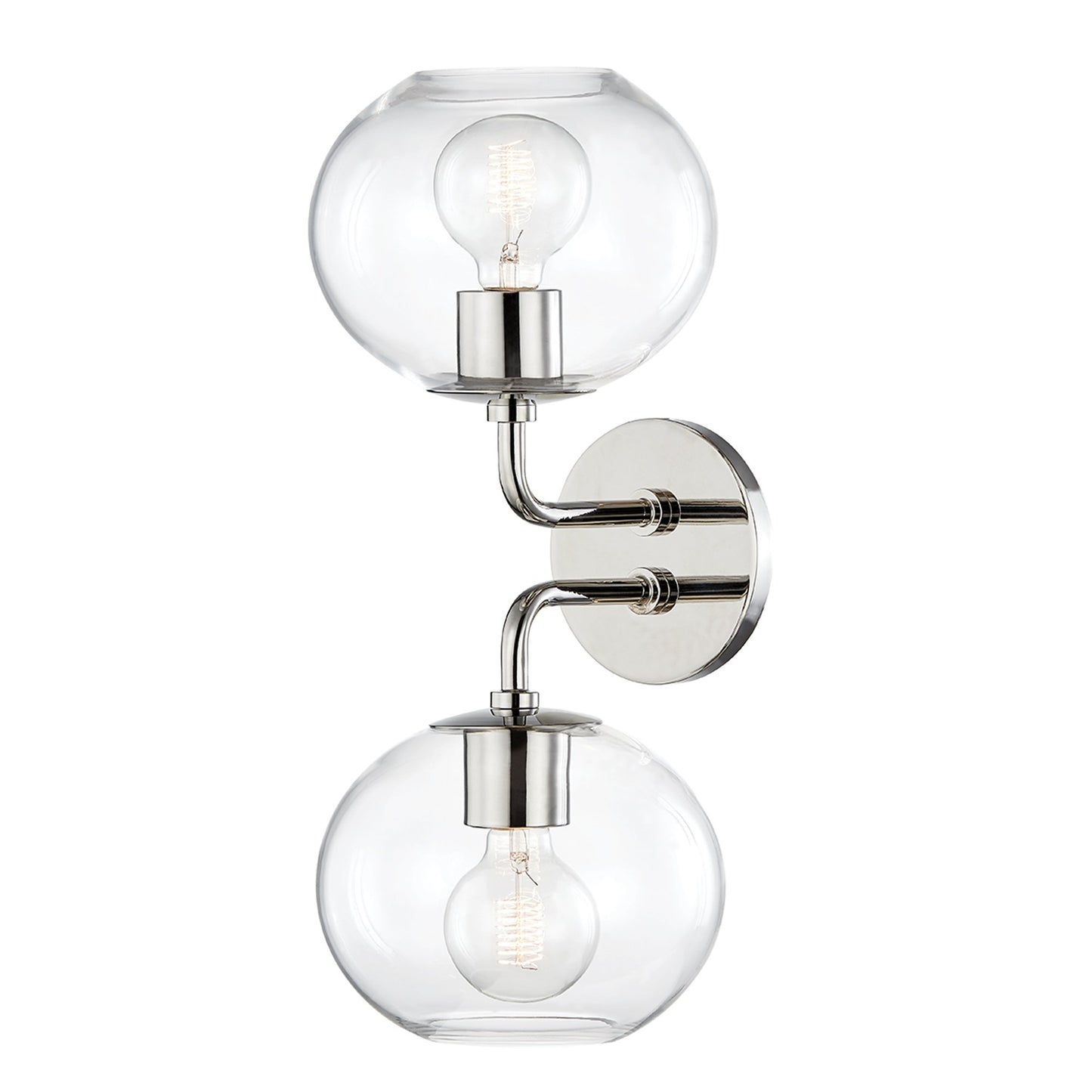 Margot Wall Light in Polished Nickel (2-Light).