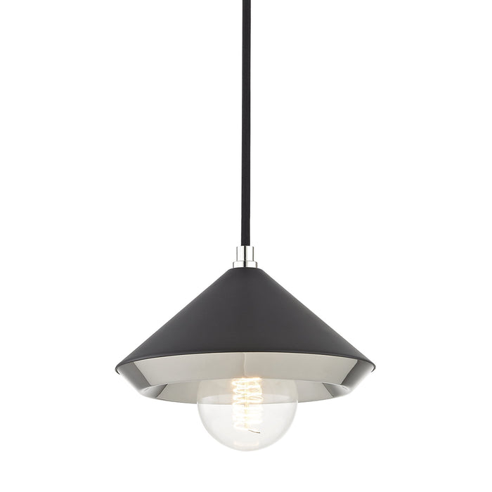 Marnie Pendant Light in Polished Nickel / Black (Small).