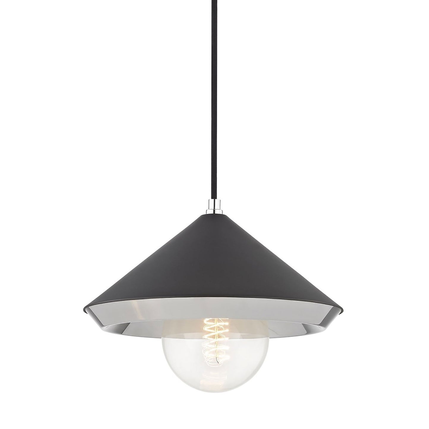 Marnie Pendant Light in Polished Nickel / Black (Large).