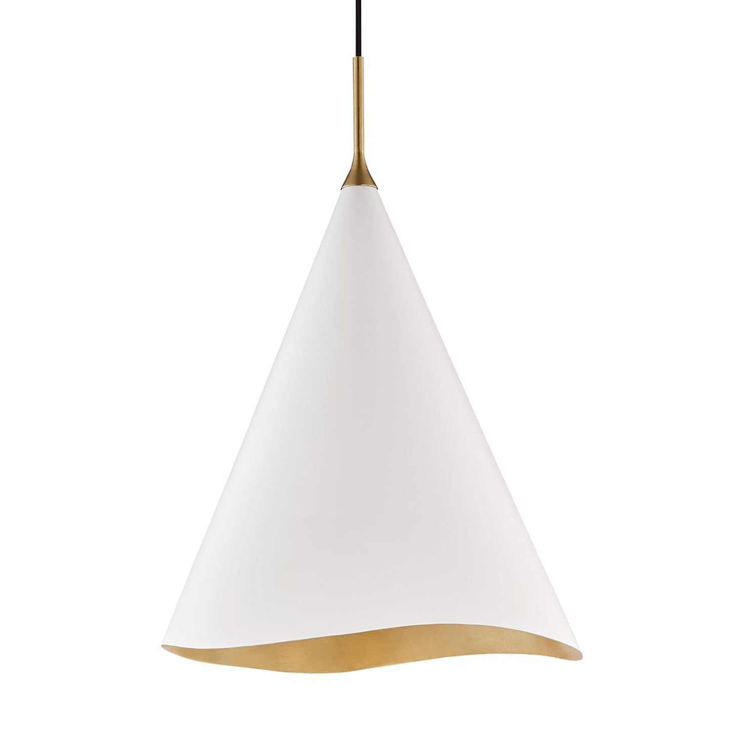 Martini Pendant Light in Large/Gold Leaf/White.