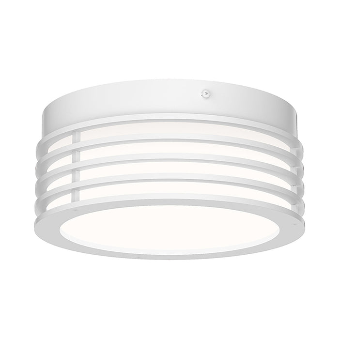 Marue™ Outdoor LED Semi Flush Mount Ceiling Light in Small/Round/Textured White.
