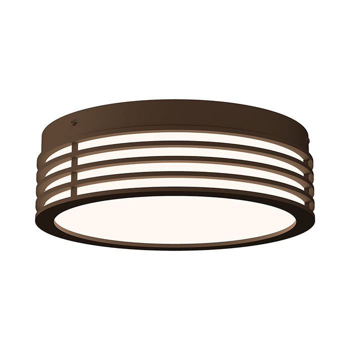 Marue™ Outdoor LED Semi Flush Mount Ceiling Light in Medium/Round/Textured Bronze.