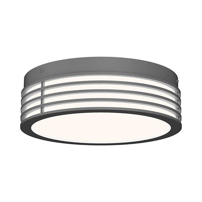 Marue™ Outdoor LED Semi Flush Mount Ceiling Light in Medium/Round/Textured Gray.