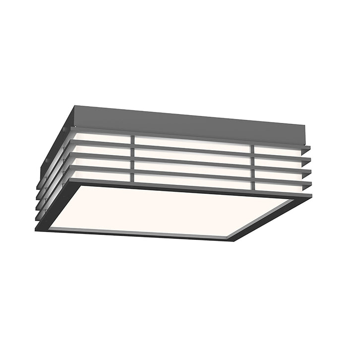 Marue™ Outdoor LED Semi Flush Mount Ceiling Light in Medium/Square/Textured Gray.