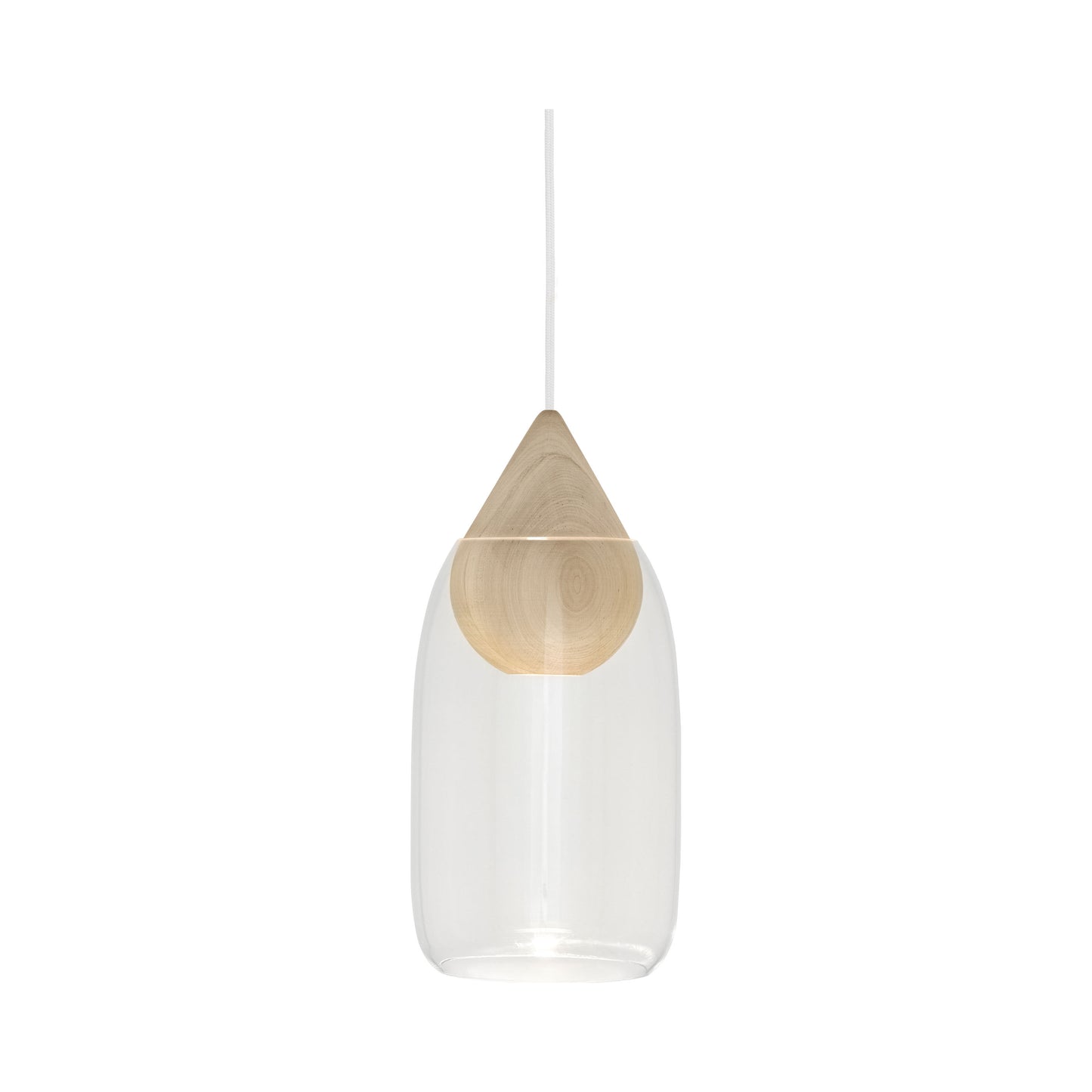 Liuku Drop Pendant Light in Natural / Transparent Shade.