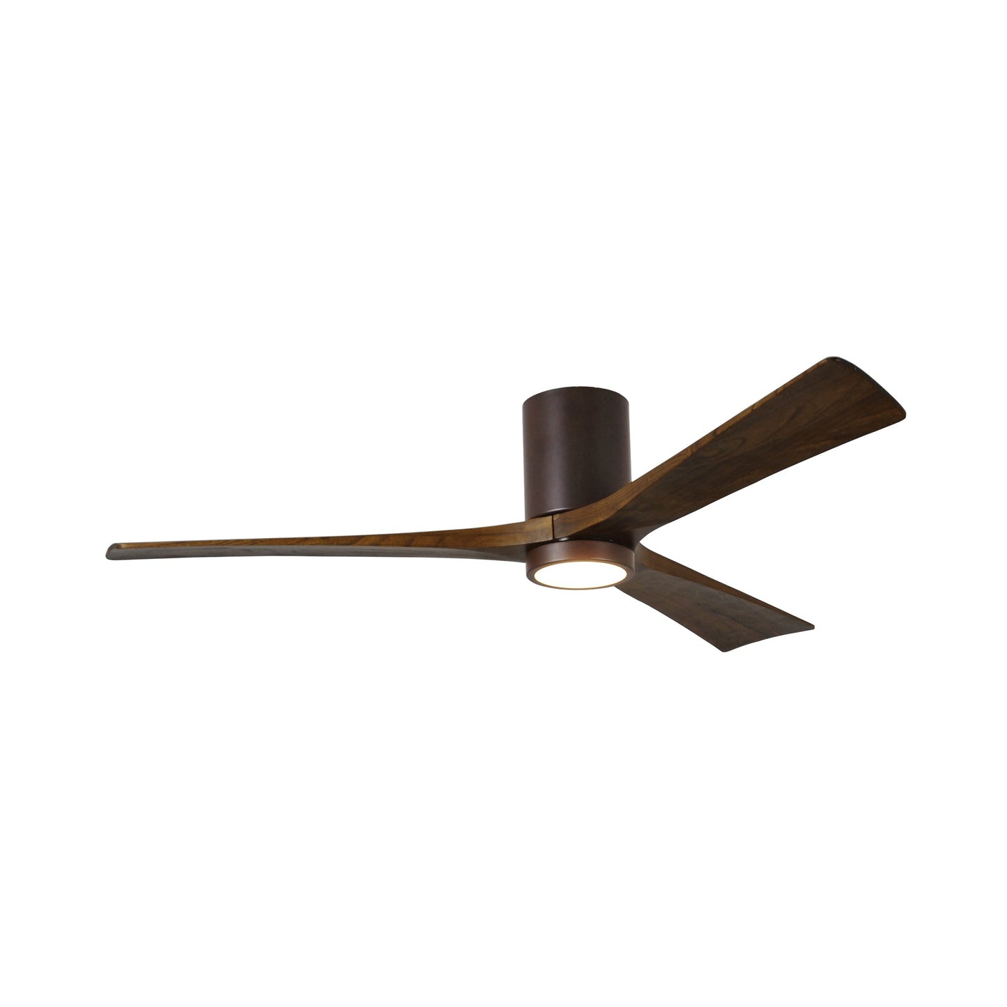 Irene IR3HLK LED Flush Mount Ceiling Fan in Textured Bronze/Walnut (60-Inch).