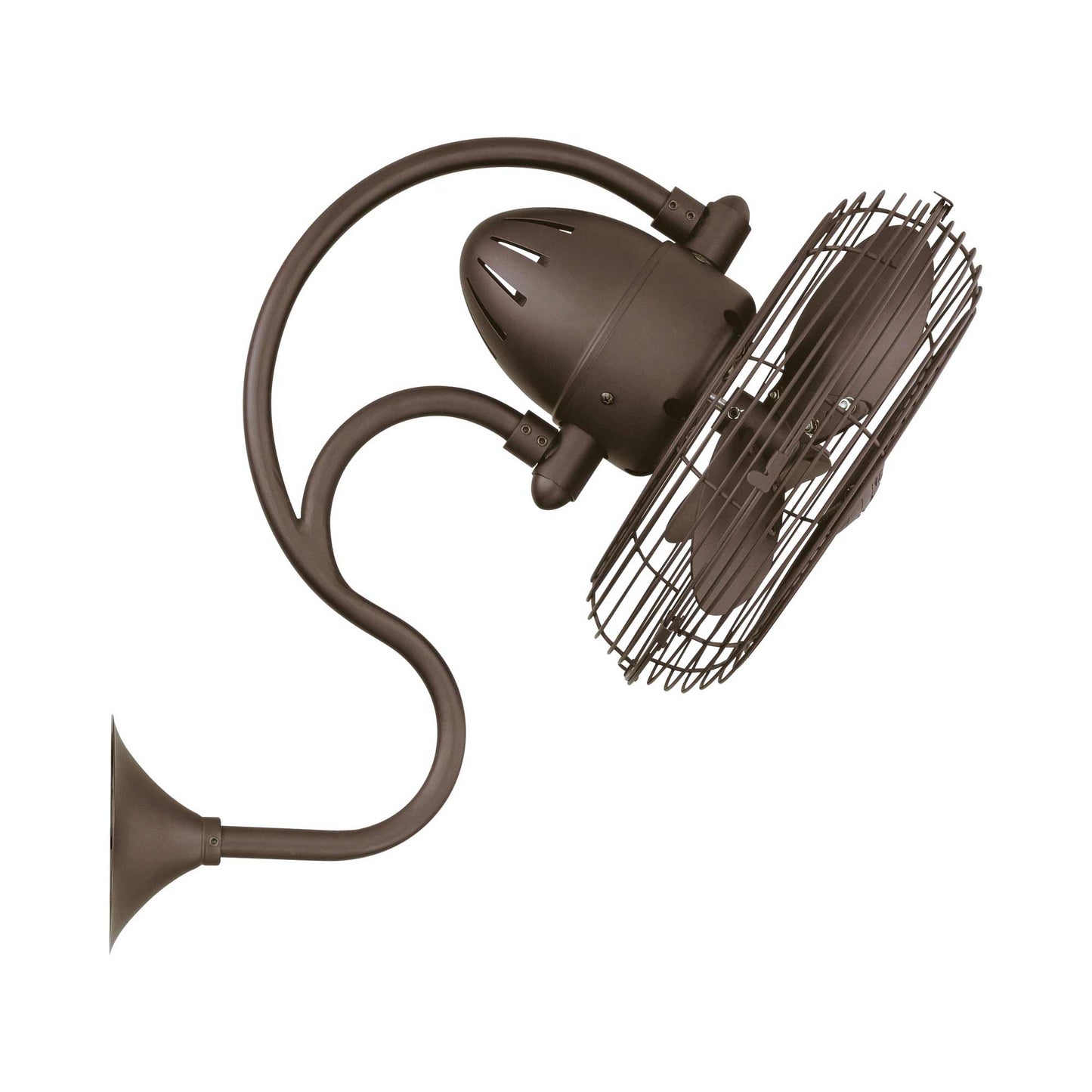 Melody Wall Fan in Textured Bronze.