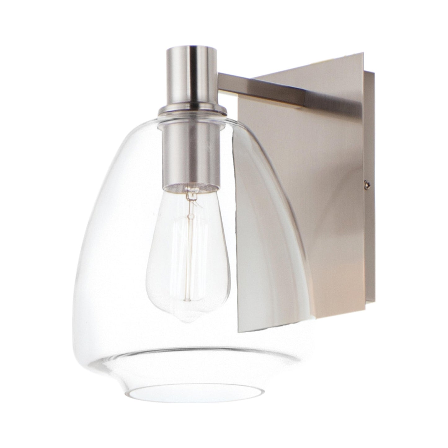 Babylon Wall Light in Satin Nickel.