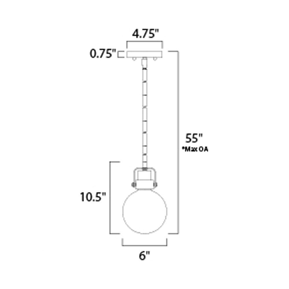 Bauhaus Mini Pendant Light - line drawing.