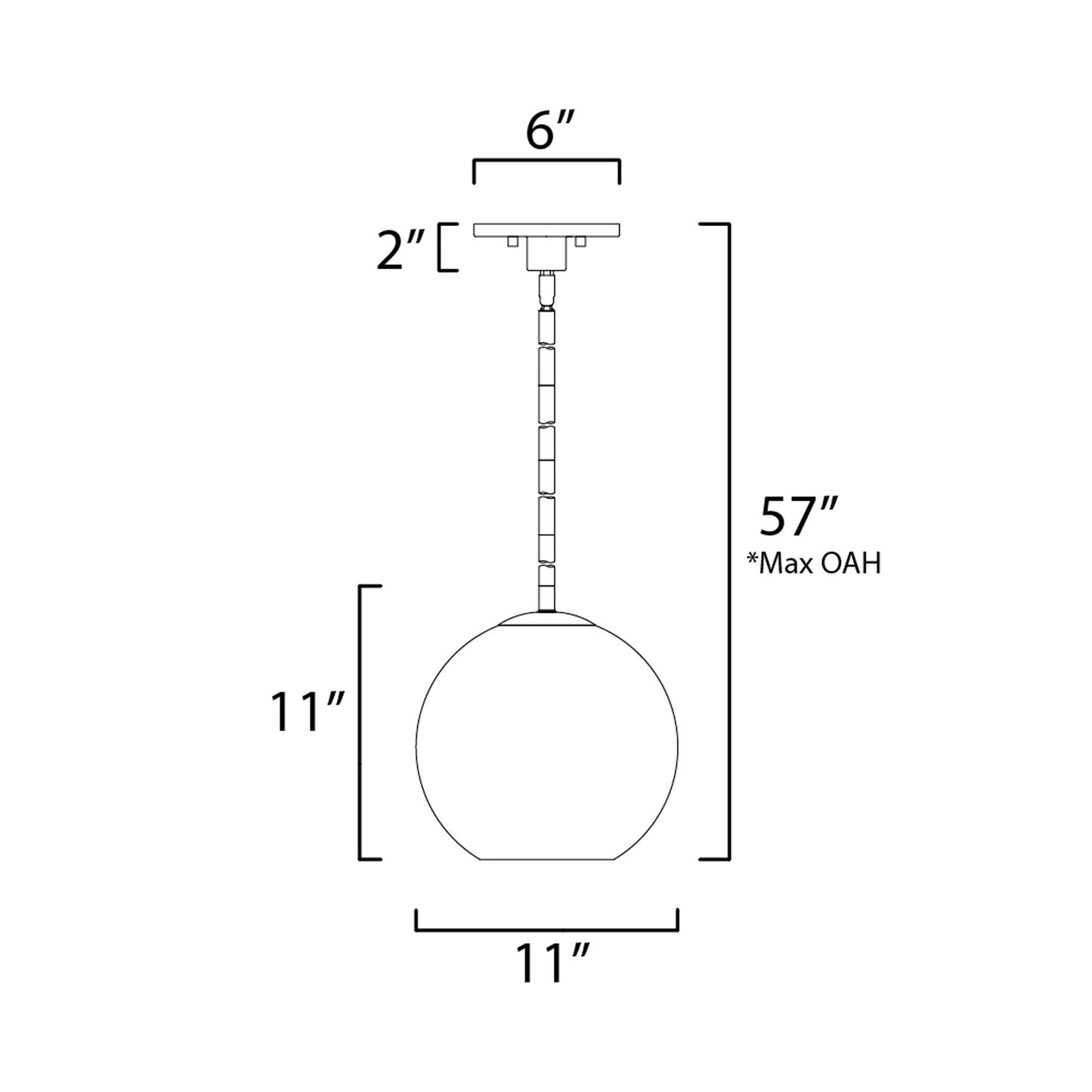 Branch Pendant Light - line drawing.