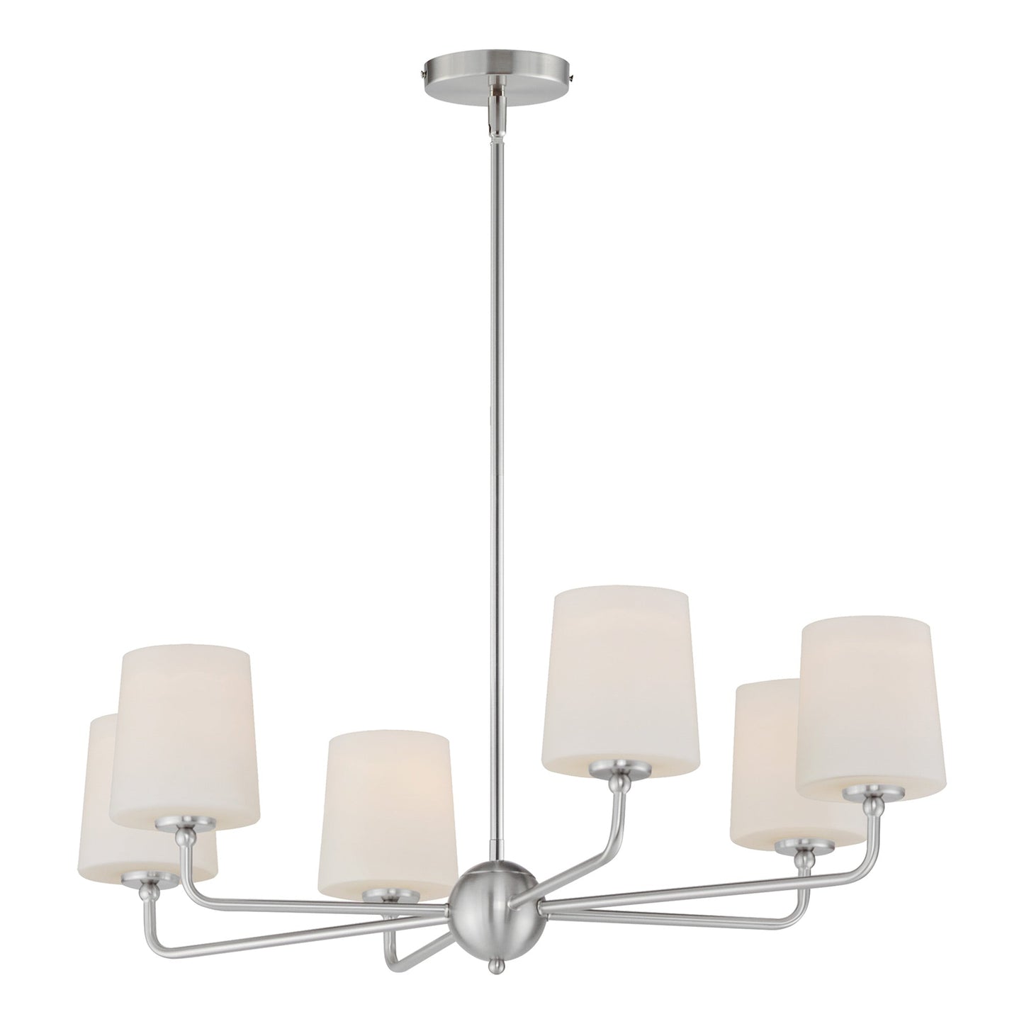 Bristol Chandelier in Satin Nickel (6-Light).
