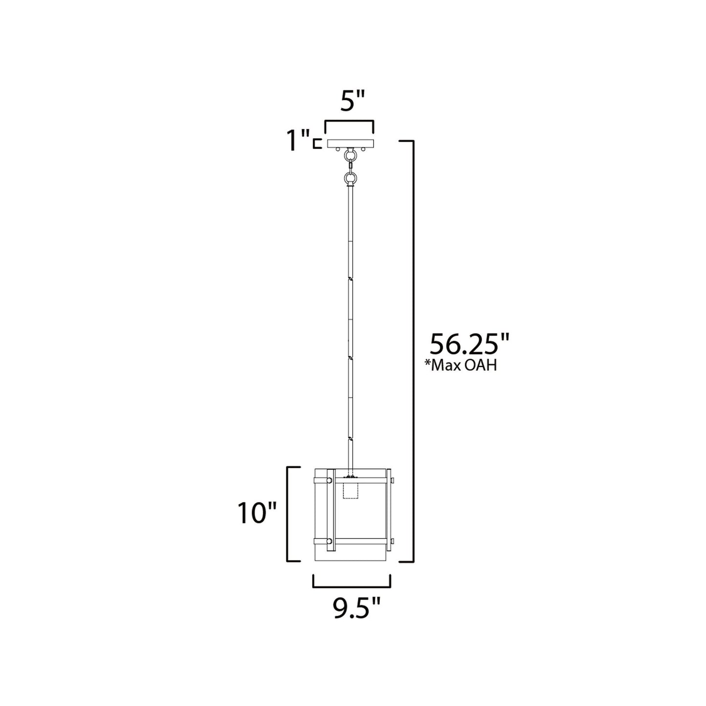 Capitol Pendant Light - line drawing.