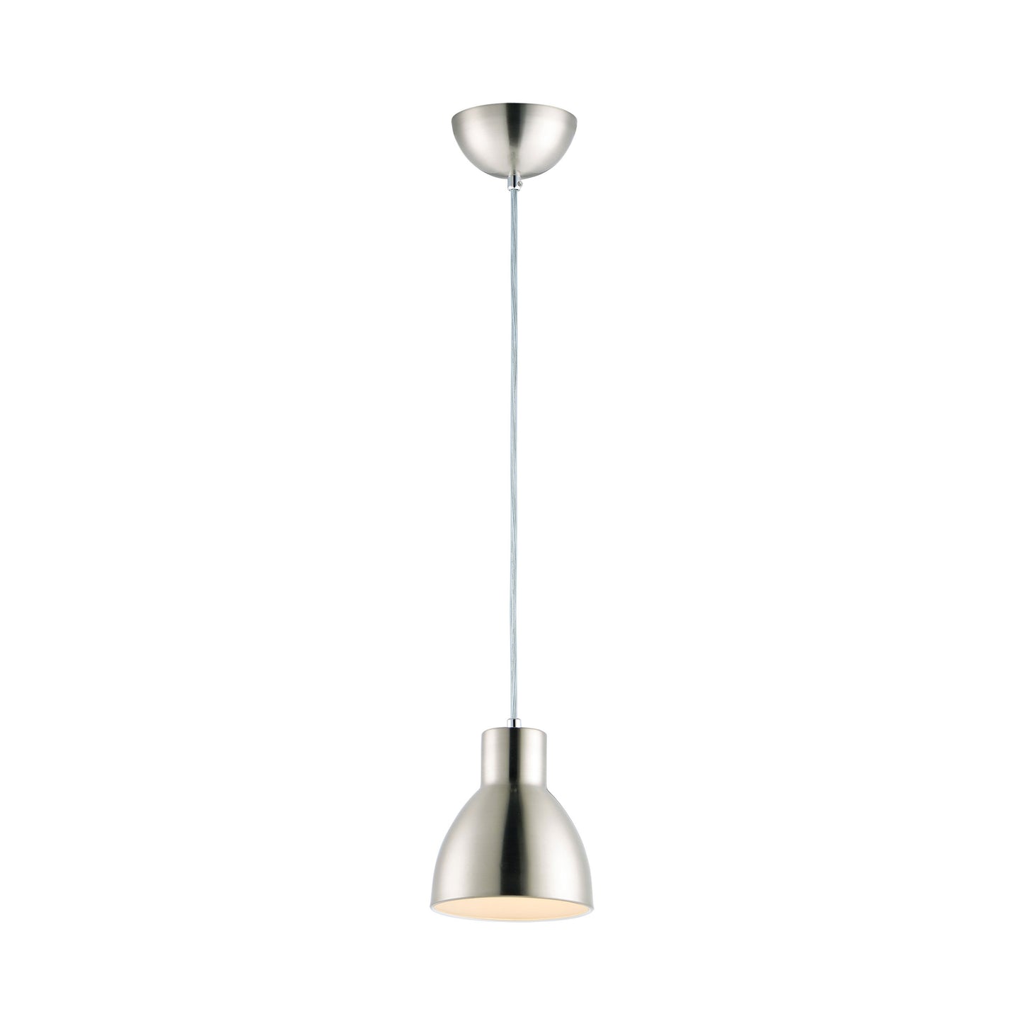 Cora Mini Pendant Light in Satin Nickel.