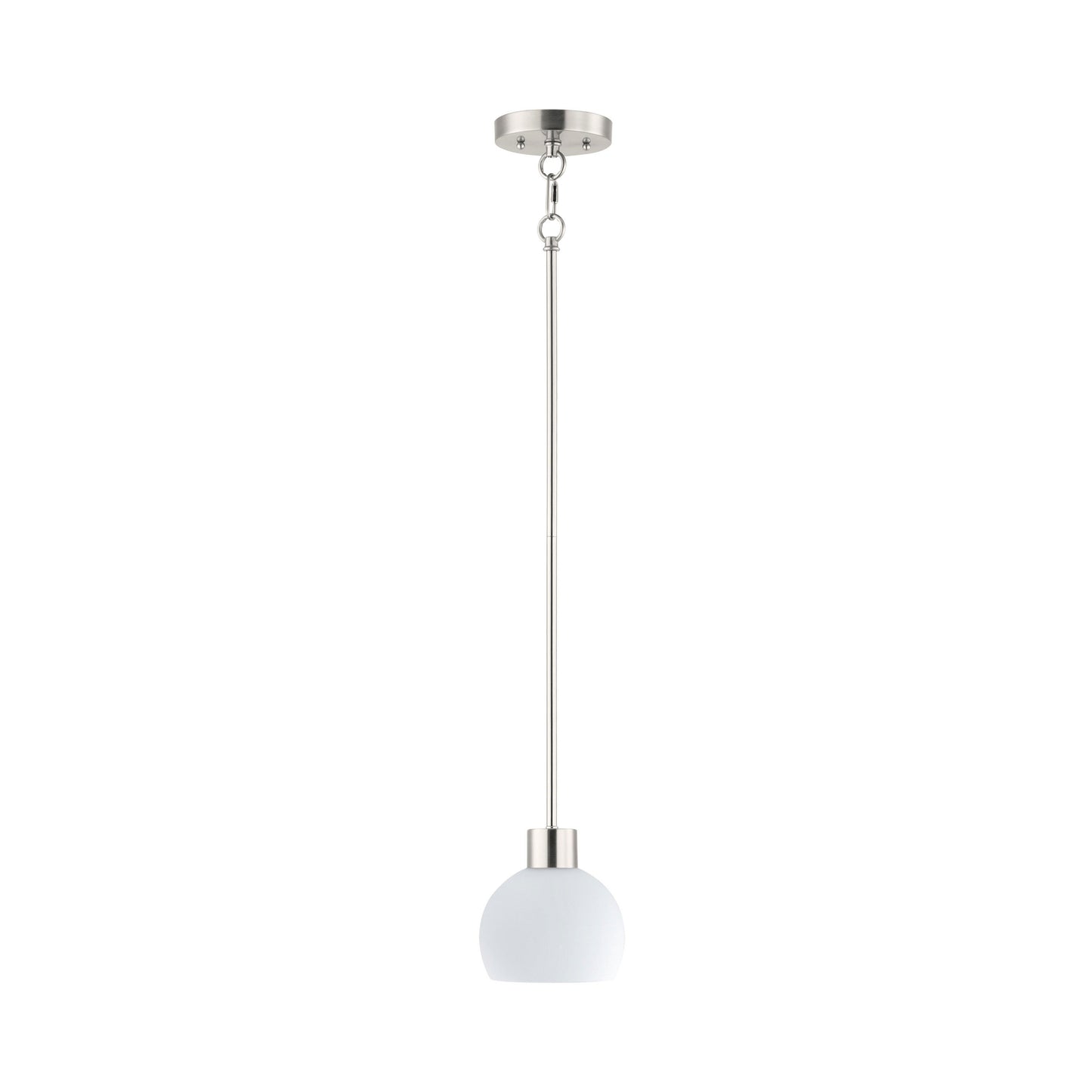 Coraline Mini Pendant Light in Satin Nickel.