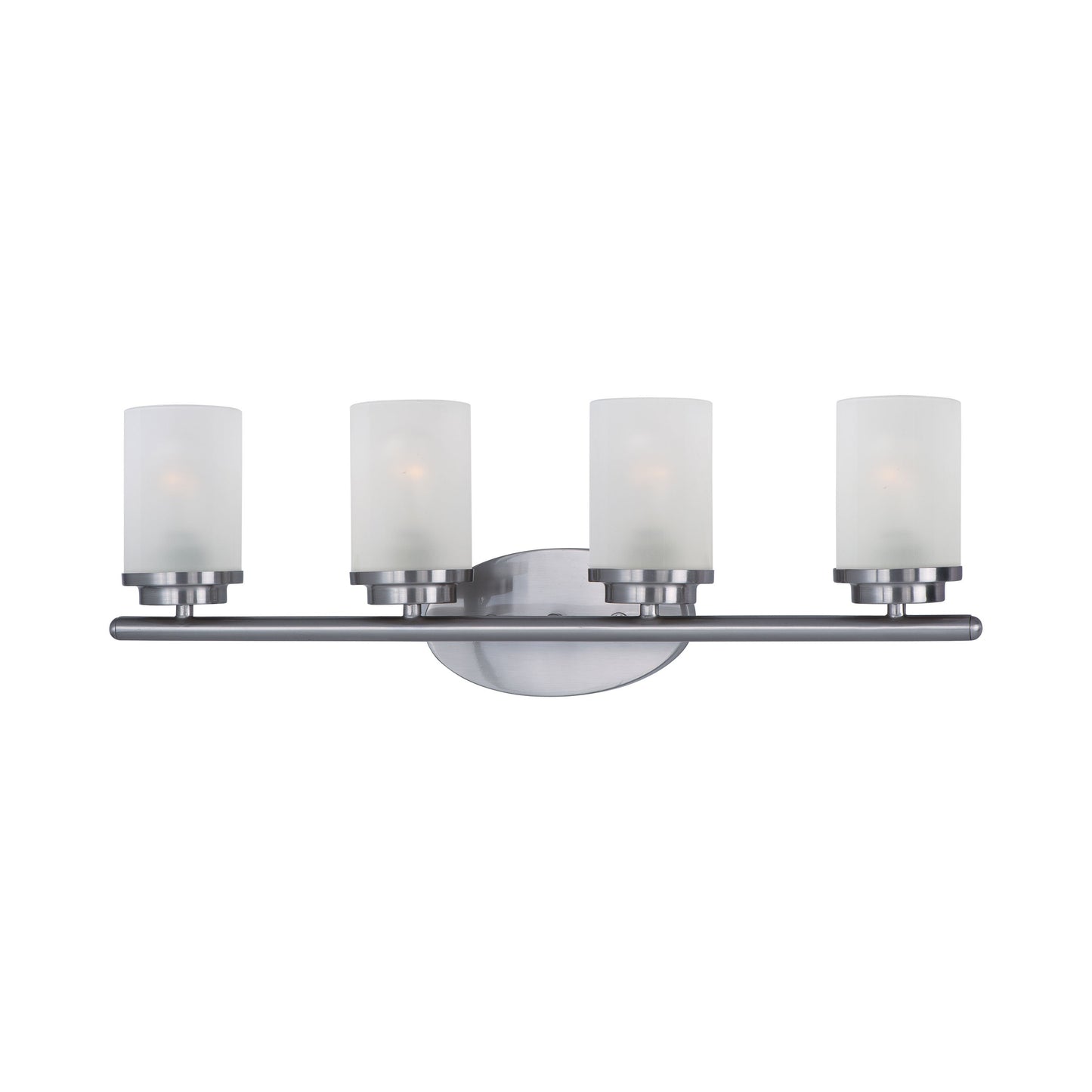 Corona Bath Vanity Light in Satin Nickel (4-Light/Frosted Glass).