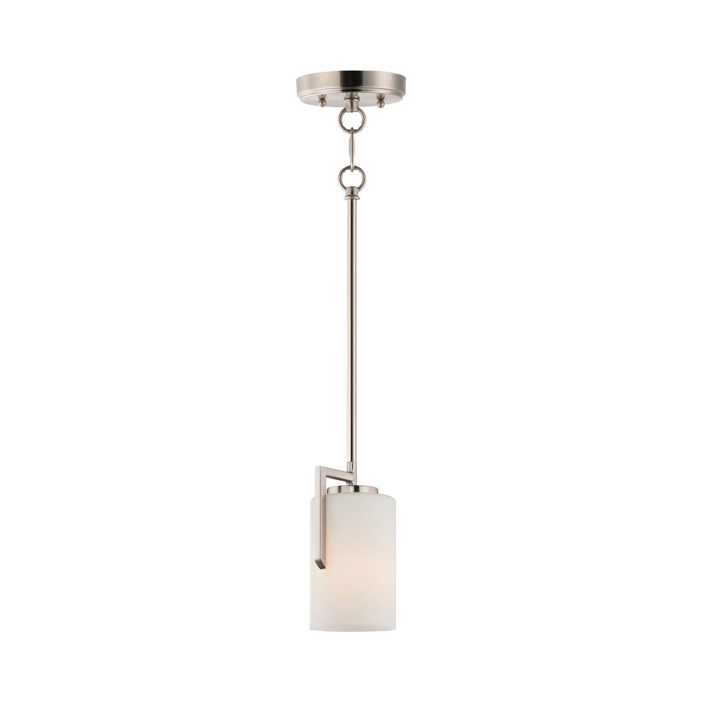 Dart Mini Pendant Light in Satin Nickel.
