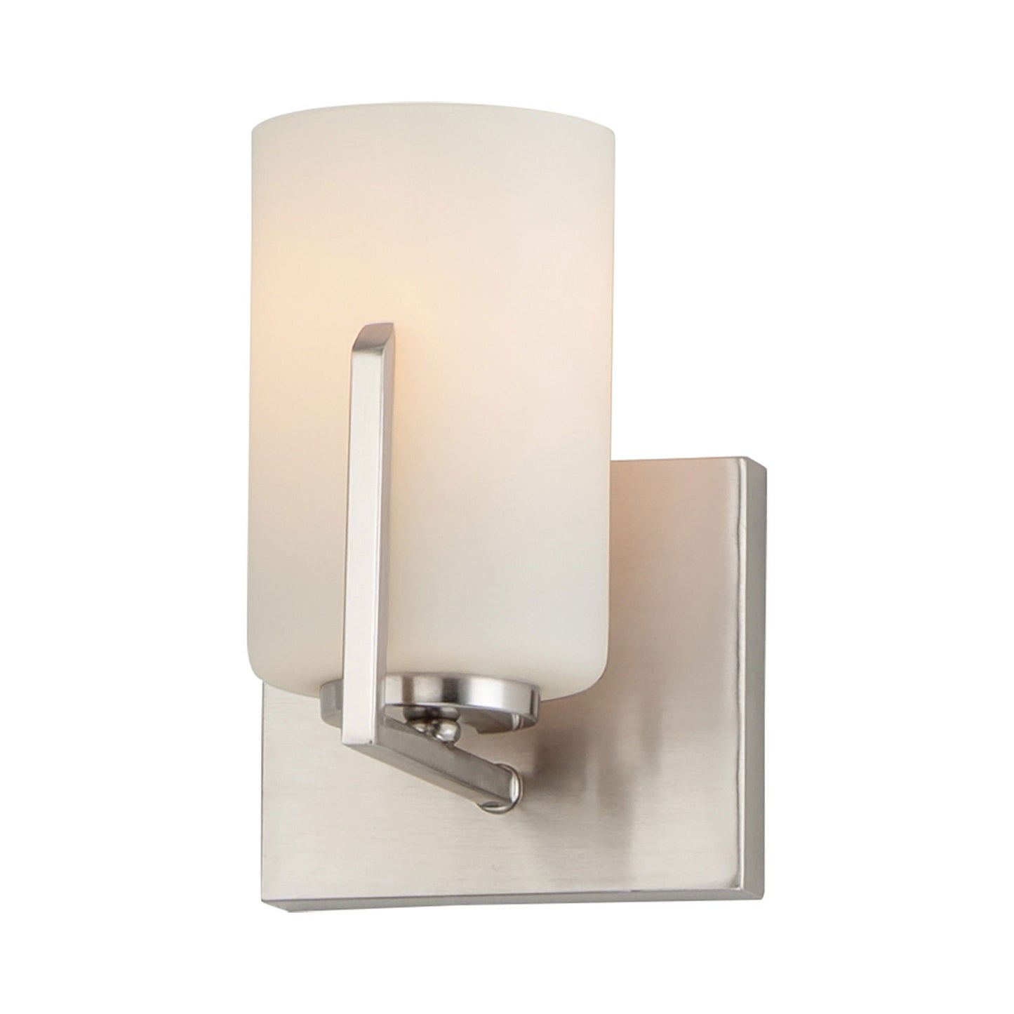 Dart Wall Light in Satin Nickel.