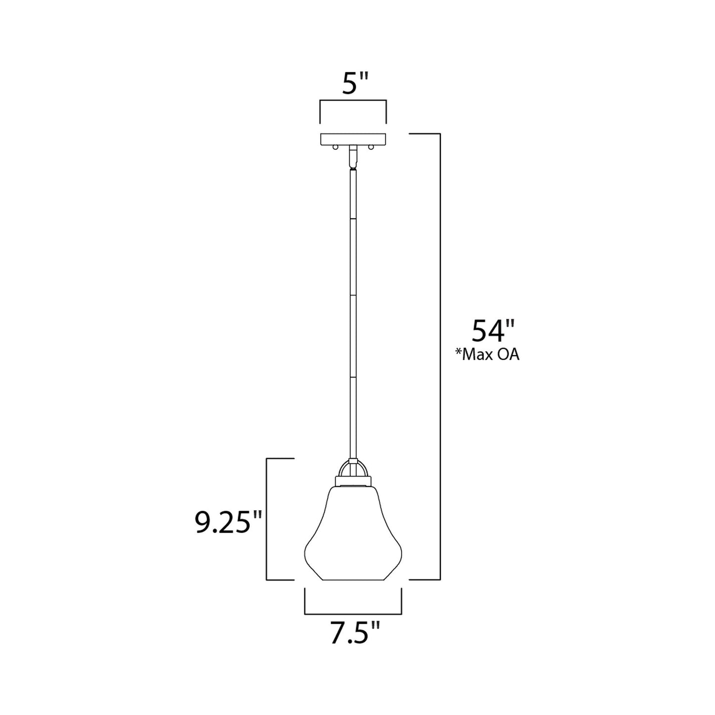 Dianne Pendant Light - line drawing.