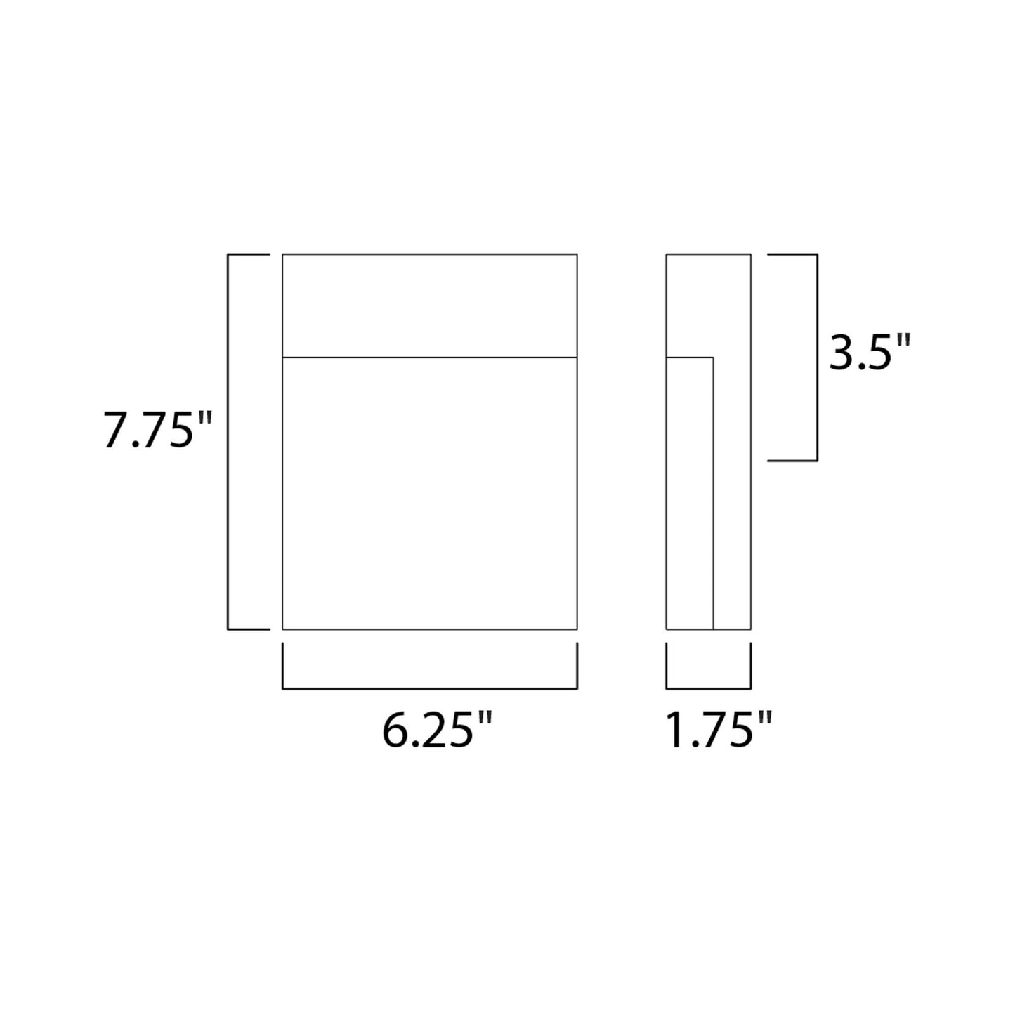 Eyebrow Outdoor LED Wall Light - line drawing.