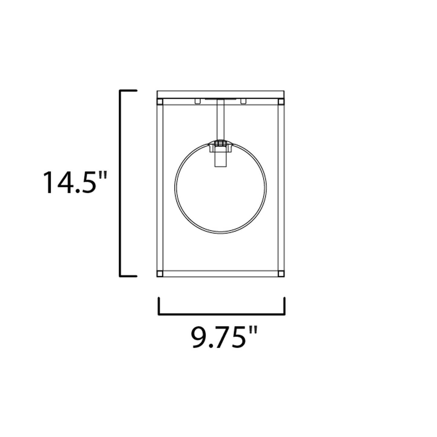 Fluid LED Flush Mount Ceiling Light in line drawing.