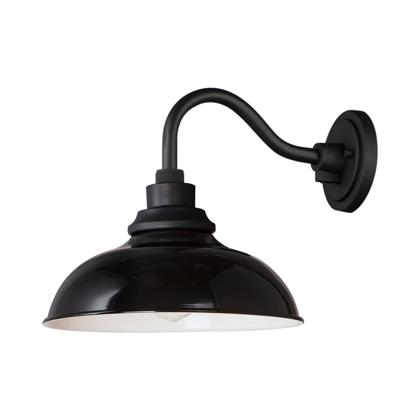 Granville Outdoor Wall Light in Gloss Black/Black.