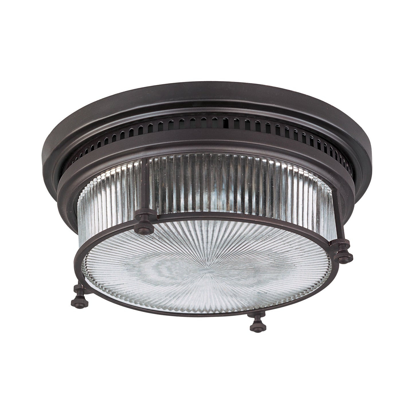 Hi-Bay Flush Mount Ceiling Light in Bronze.