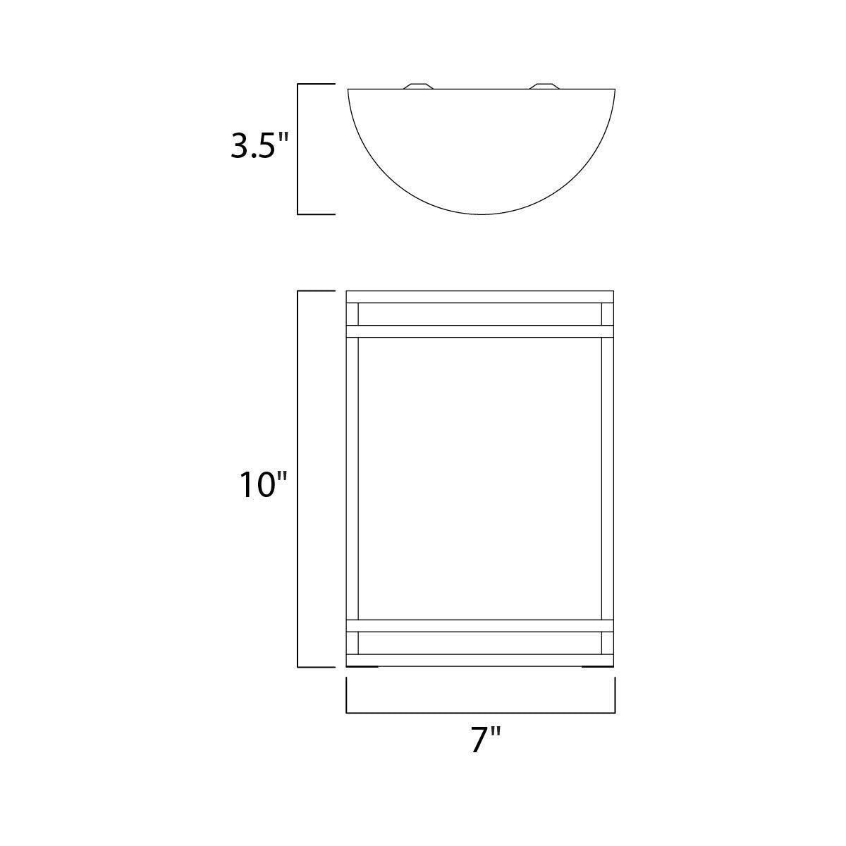 Linear Outdoor LED Wall Light - line drawing.