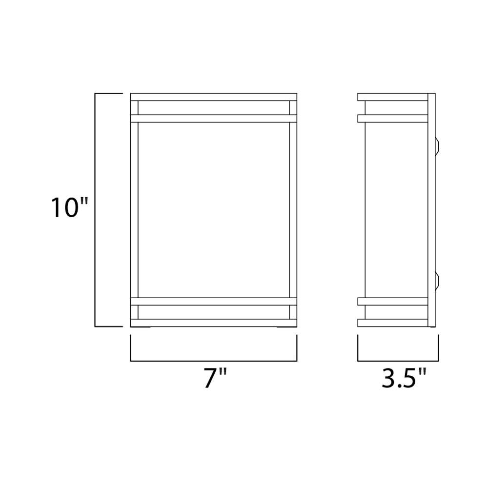 Linear LED Wall Light - line drawing.