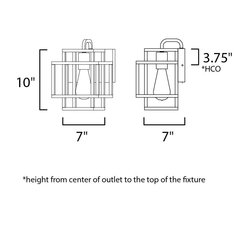 Liner Wall Light - line drawing.