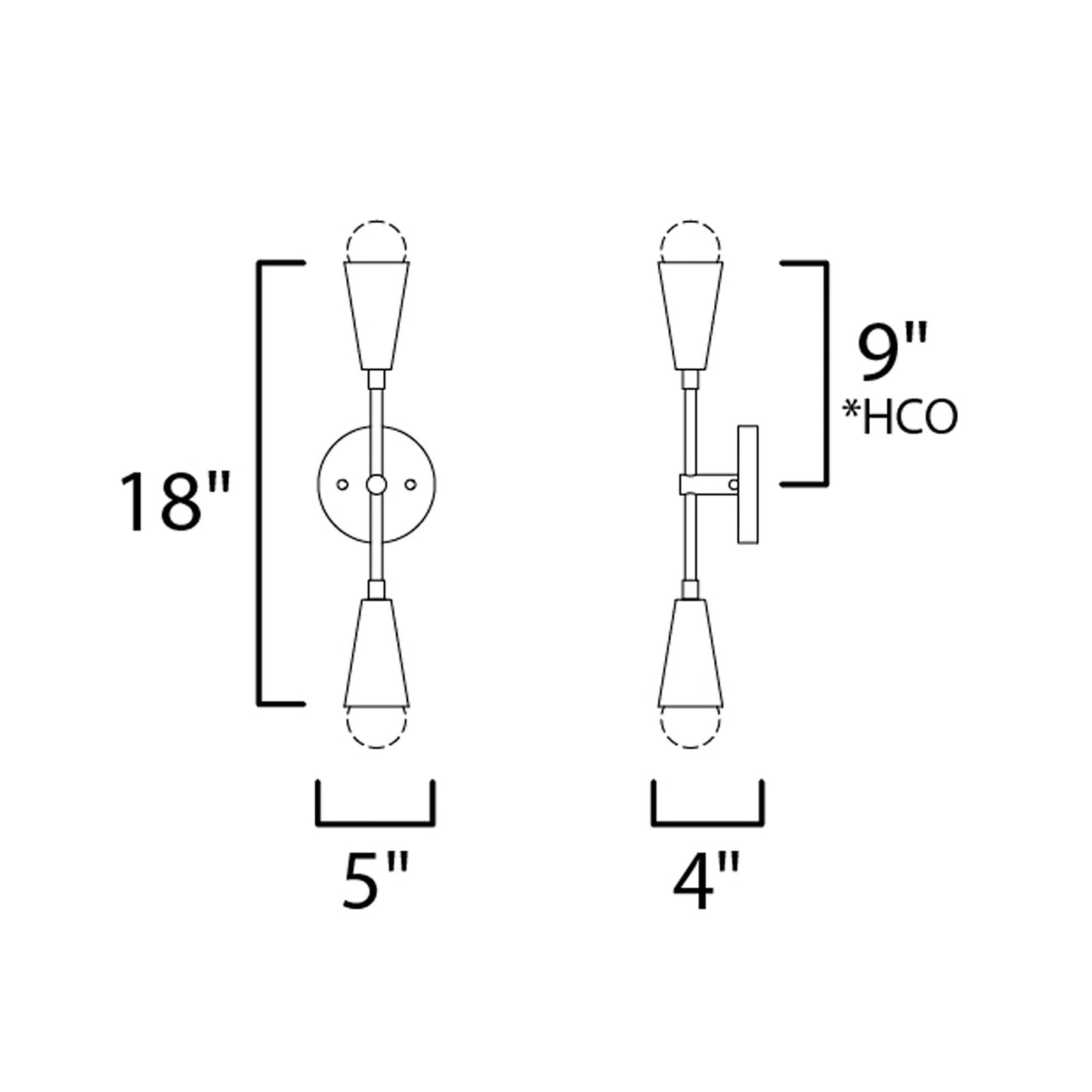 Lovell Wall Light - line drawing.