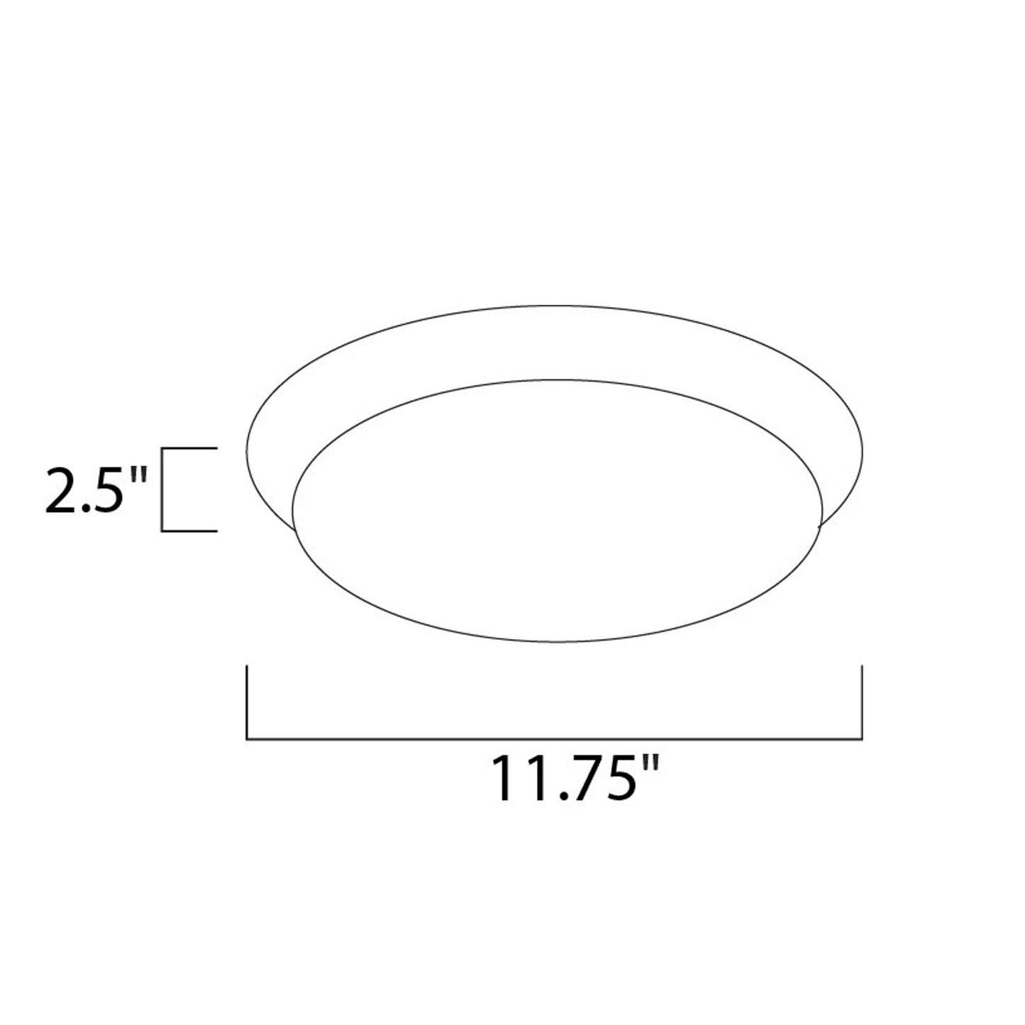 Low Profile LED Flush Mount Ceiling Light - line drawing.