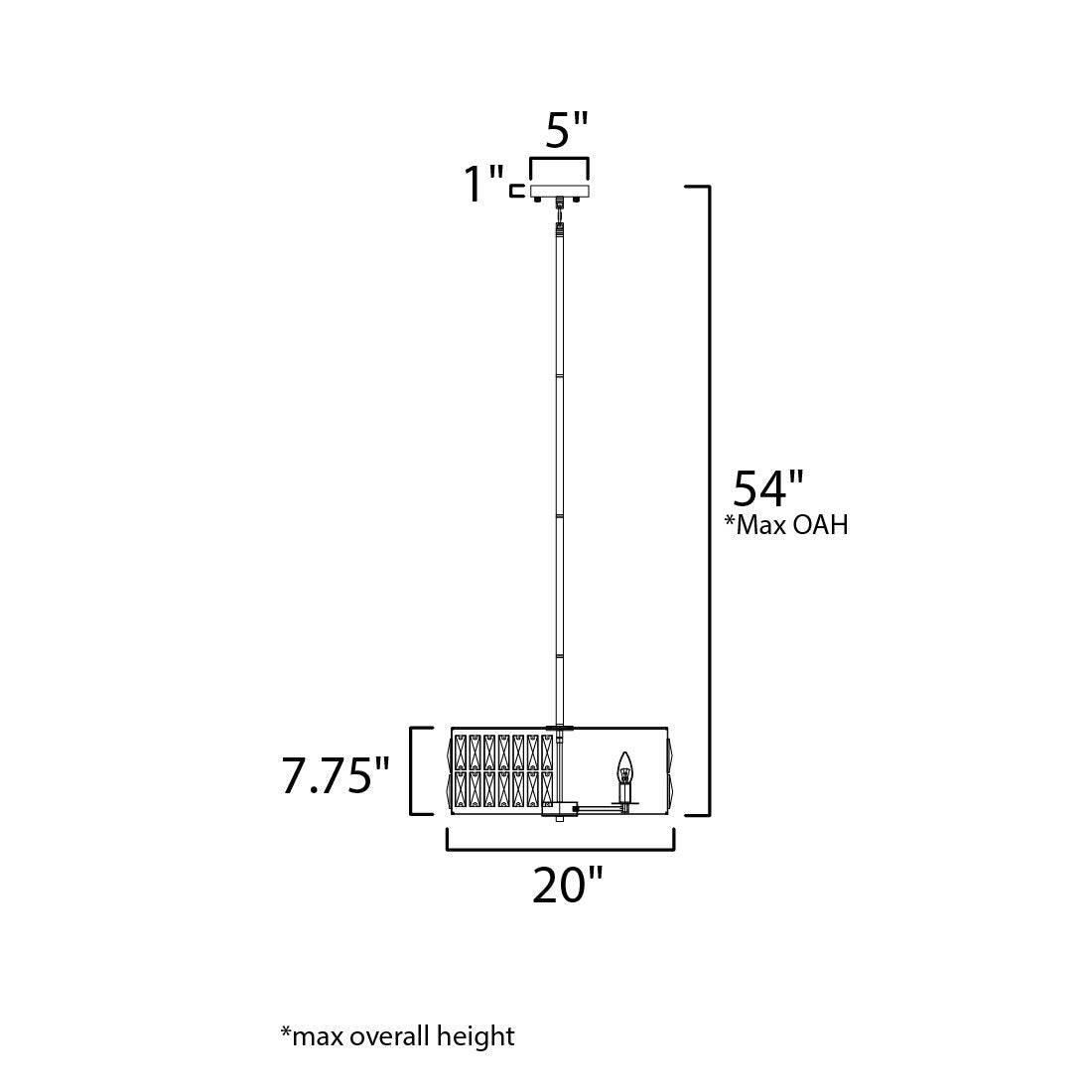 Madeline Pendant Light - line drawing.