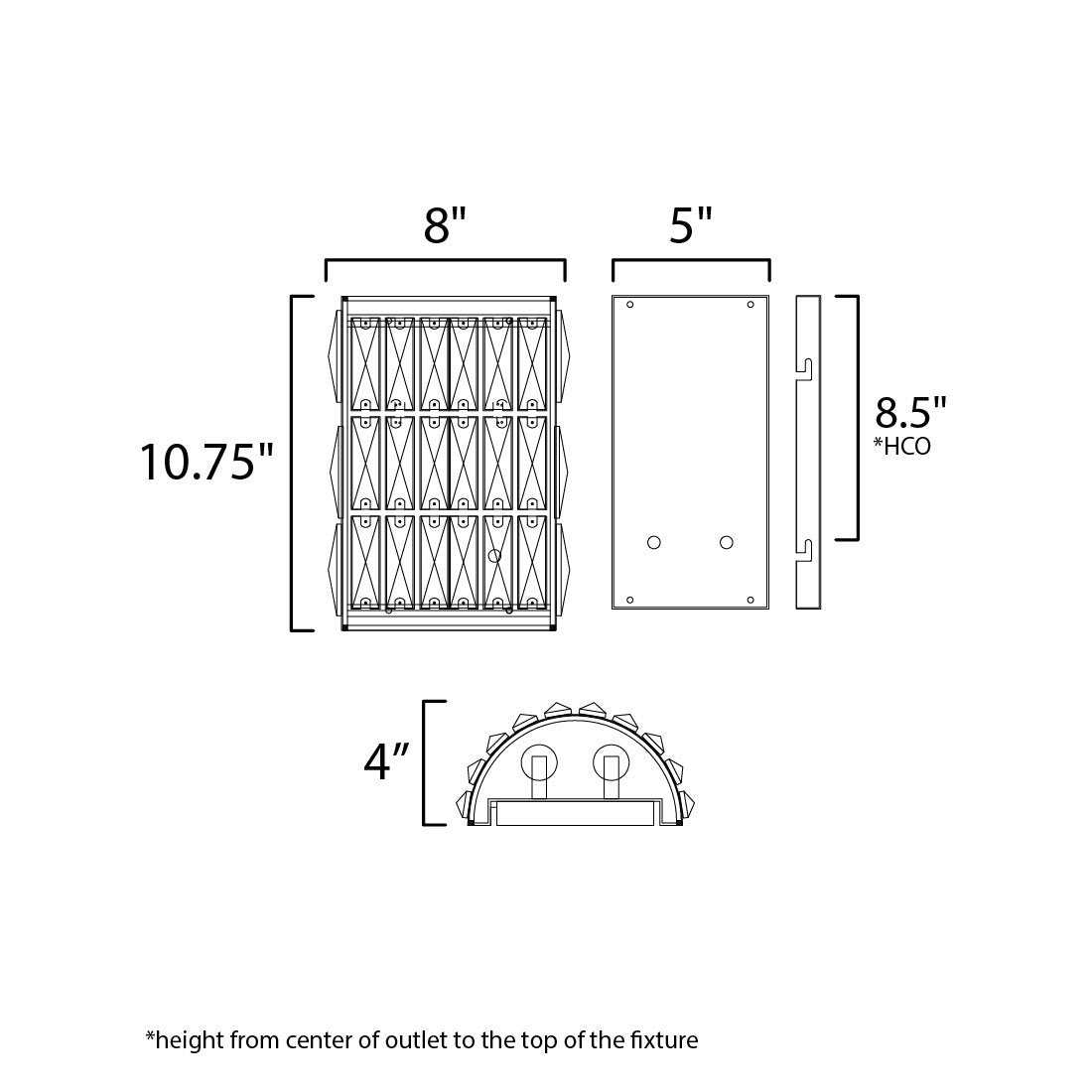 Madeline Wall Light - line drawing.