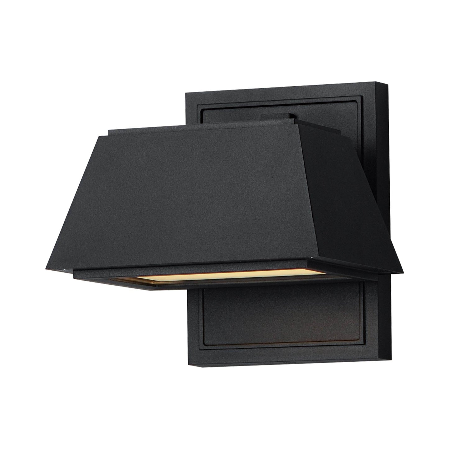 Mansard Outdoor LED Wall Light in Black.