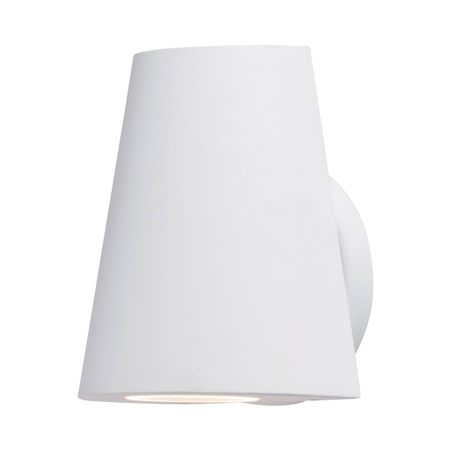 Mini Outdoor LED Wall Light in White.