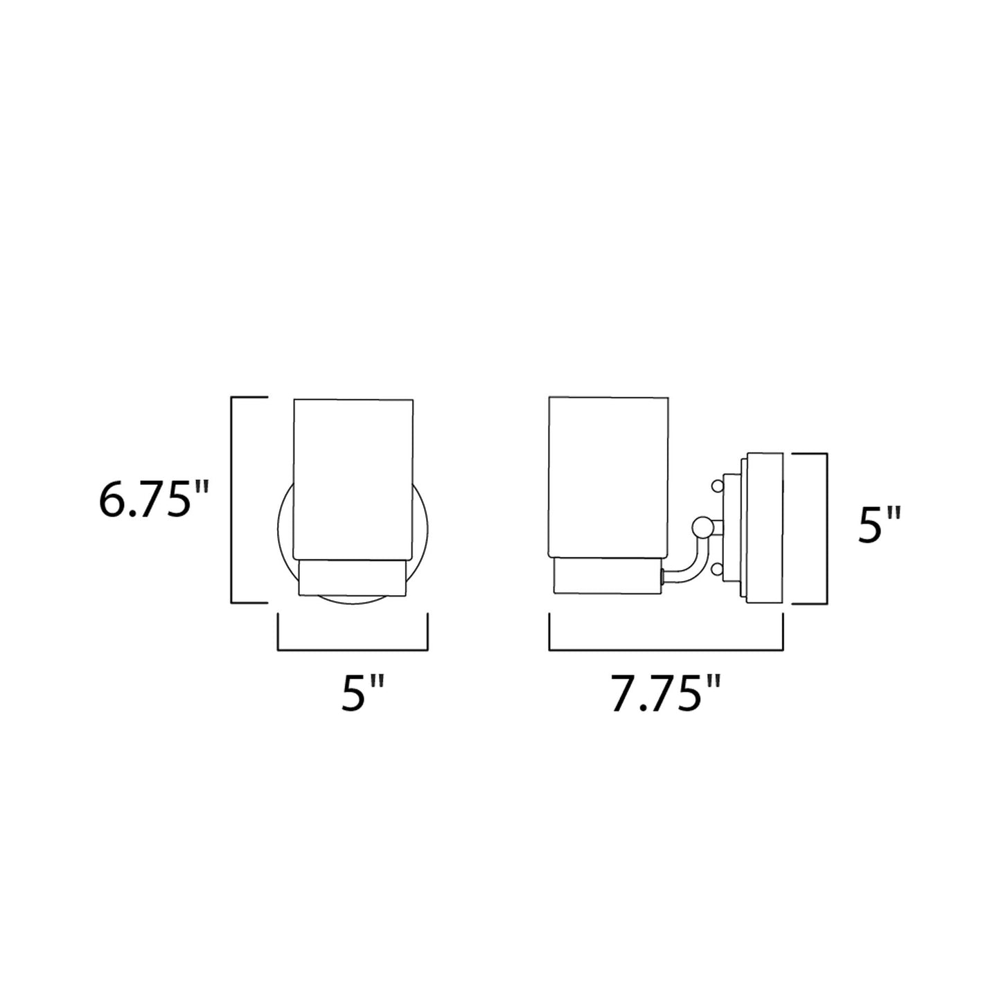Mod LED Wall Light - line drawing.