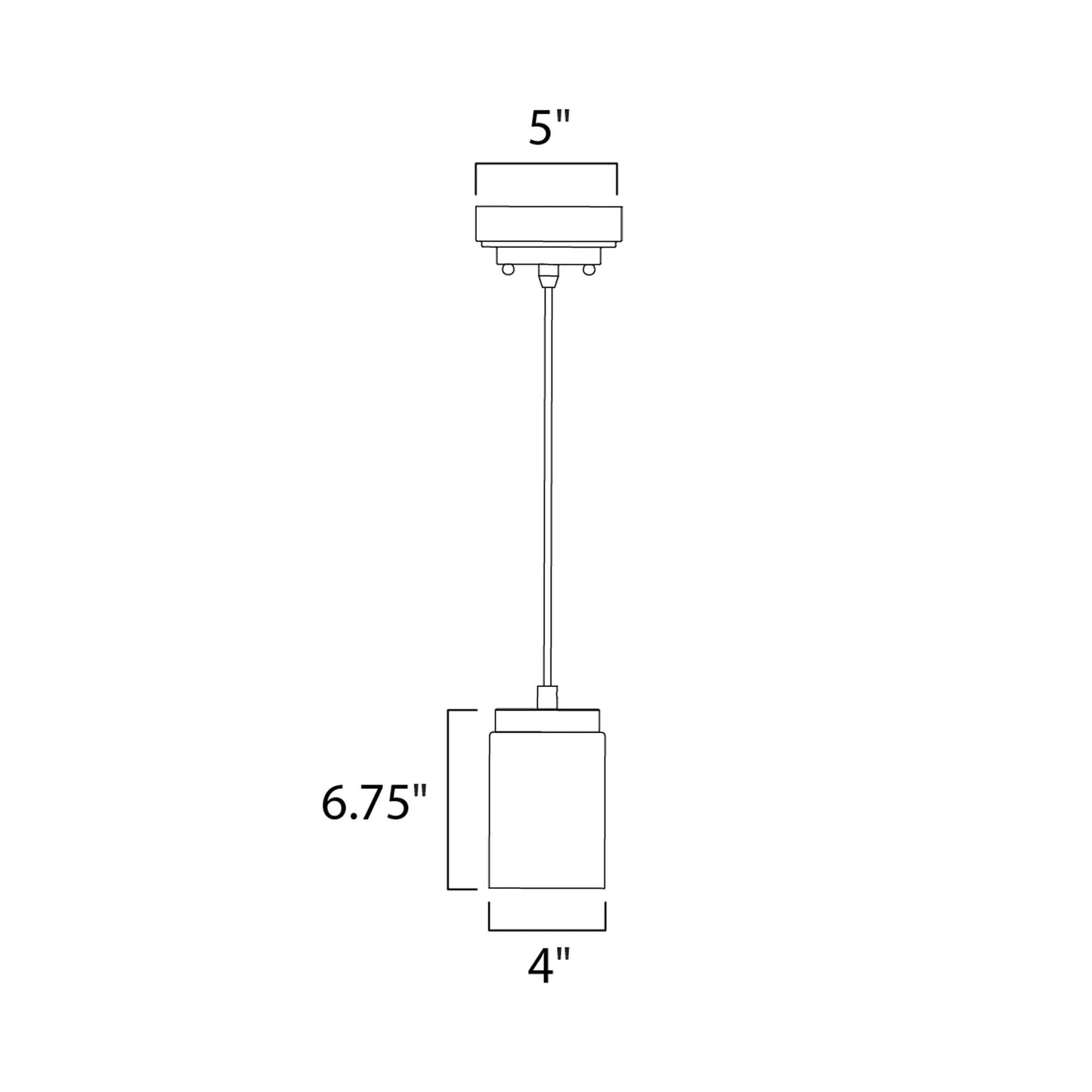 Mod Mini LED Pendant Light - line drawing.